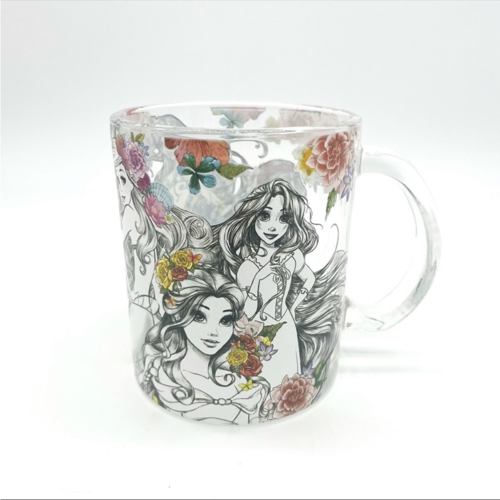 Disney Princesses Clear Glass Mug 17.5 oz